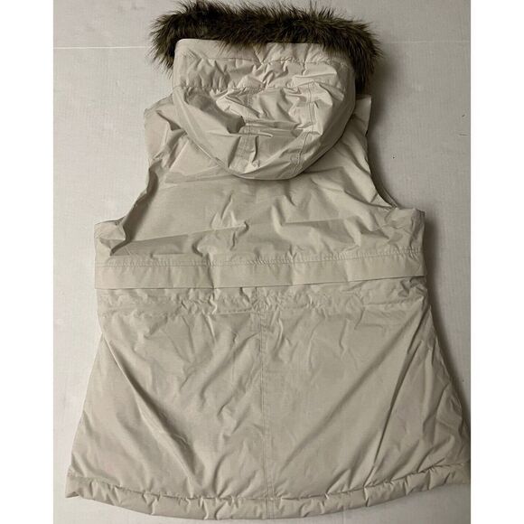 PrAna Puffer Vest Women's Large Banajaara Hooded Down Pebble Grey Heather - Picture 3 of 11